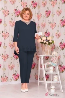 Брючный костюм Нинель Шик 5517 тёмно-синий