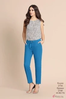 Блузка Bazalini 2756 блуза белый в горох