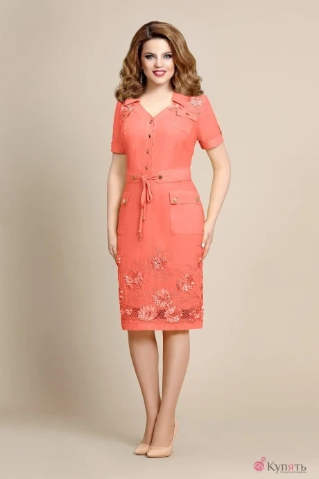 Платье Mira Fashion 4078 коралл #1