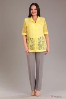 Брючный костюм Ива 794 жёлтый