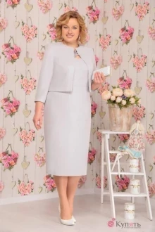 Юбочный костюм Нинель Шик 5515 серый