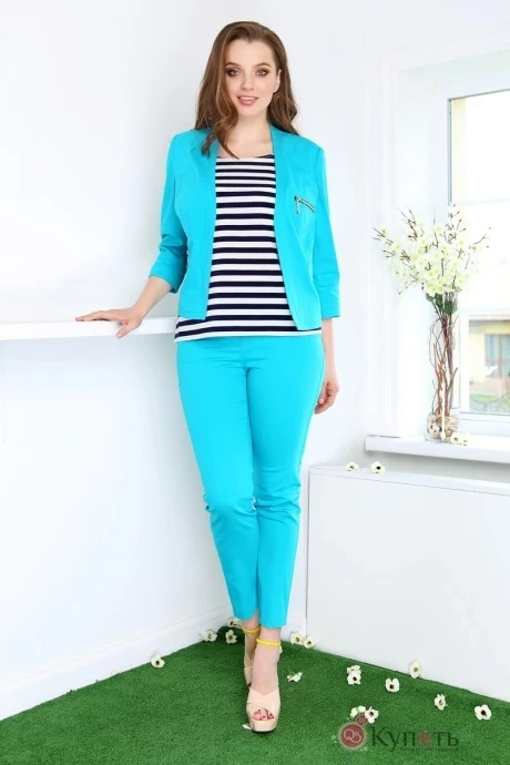 Брючный костюм DilanaVIP 1093-2 бирюза #1