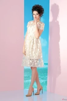 Платье на выпускной Твой Имидж 8091 бежевый