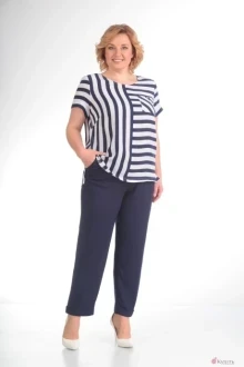 Брючный костюм Diamant 1185 широкая полоска