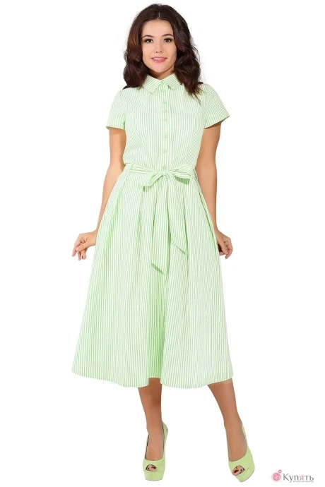 Платье Мода-Юрс 2333 зеленые полоски #1
