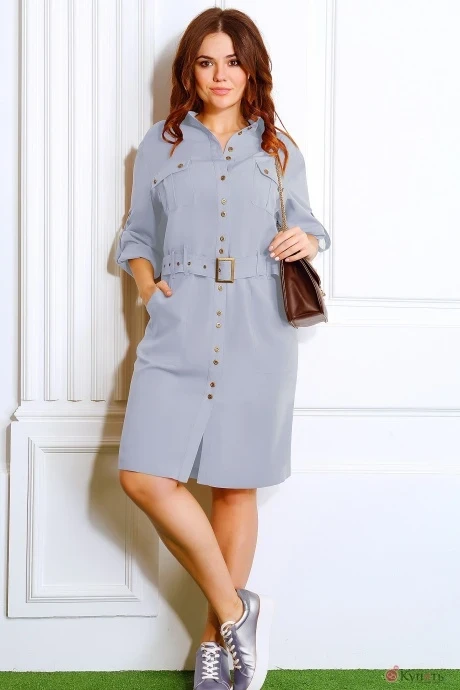 Платье Мода-Юрс 2339 серо-голубой #1