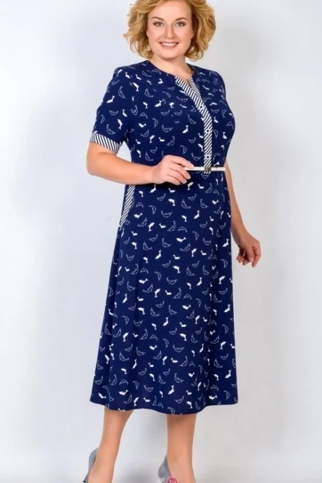 Платье TricoTex Style 8117 оттенки синего #1