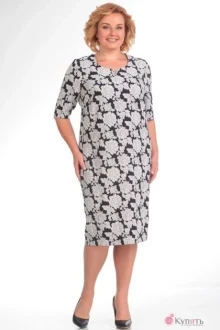 Платье Algranda 2647-2 серые цветы
