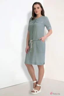 Платье Мишель Стиль 604 серо-бирюзовый